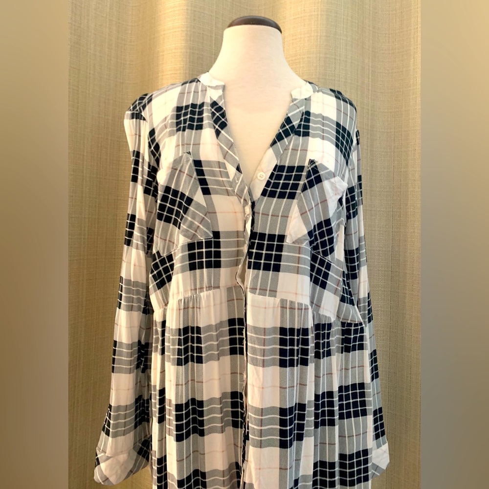 Torrid Plaid Soft Flannel Drop Waist Top Long Length Size 2X So Cute Never Worn